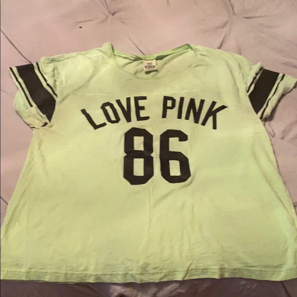 Pink green top